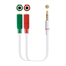 Audio Jack (3.5 mm) Splitter Cable NANOCABLE 10.24.120 White Black