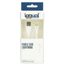 Cable Lightning iggual IGG316955 1 m Blanco