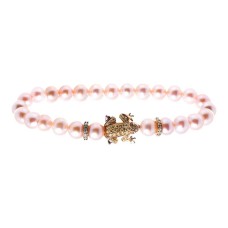 Ladies'Bracelet Lancaster JLA-BR-FROG-6-PU Pink Golden Zircons Sterling silver 16 mm