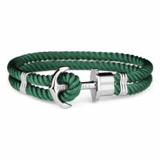 Pulsera Unisex Paul Hewitt Plateado Verde Nailon