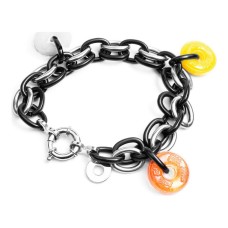 Ladies'Bracelet Folli Follie BA1B003SK Black Stainless steel (23 cm)