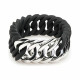Pulsera TheRubz 100174 Negro Silicona Acero Inoxidable Plateado Acero/Silicona