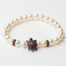 Ladies'Bracelet Lancaster JLA-BR-TURTLE-5-WH Purple White Sterling silver 16 mm