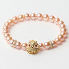 Pulsera Mujer Lancaster JLA-BR-OWL-6-PU Rosa Dorado Plata de ley 16 mm