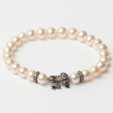 Pulsera Mujer Lancaster JLA-BR-FROG-4-WH Marrón Blanco Plata de ley 16 mm