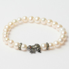 Ladies'Bracelet Lancaster JLA-BR-FROG-3-WH White Green Sterling silver 16 mm
