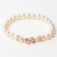 Pulsera Mujer Lancaster JLA-BR-FROG-2-WH Blanco Plata de ley 16 mm Rosado