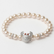 Pulsera Mujer Lancaster JLA-BR-CRAB-3-WH Blanco Verde Plata de ley 16 mm