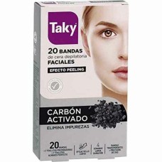 Bandas Depilatorias Faciales Carbón Activado Taky (20 uds)