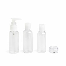 4-in-1 Travel Liquid Dispenser IDC Institute Transparent Plastic 4 Pieces Set