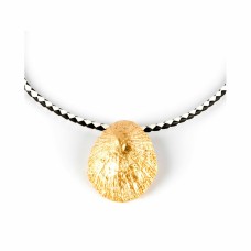 Collar Mujer Shabama Calobra Luxe Latón Bañado en flash dorado Cuero 38 cm