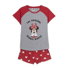 Pijama de Verano Minnie Mouse Mujer Rojo Gris