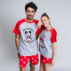 Pijama de Verano Minnie Mouse Mujer Rojo Gris