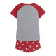 Pijama de Verano Minnie Mouse Mujer Rojo Gris