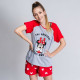 Pijama de Verano Minnie Mouse Mujer Rojo Gris