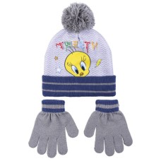 Gorro y Guantes Looney Tunes Gris (Talla única)