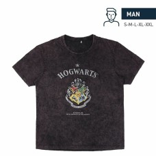 Camiseta de Manga Corta Hombre Harry Potter Gris oscuro