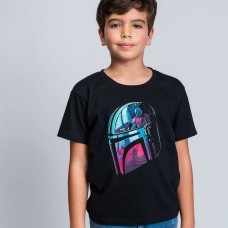 Camiseta de Manga Corta Infantil The Mandalorian Negro