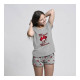 Pijama Minnie Mouse Gris Mujer