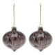 Christmas Baubles (2 pcs) 112490 Brown Red 8 cm (2 Units)