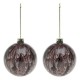 Christmas Baubles (2 pcs) 113572 Brown Red 8 cm (2 Units)