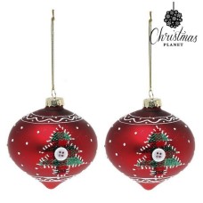 Christmas Baubles 8 cm (2 uds) Crystal Red