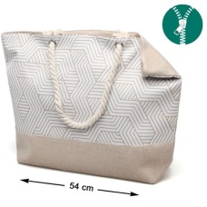 Bag Beige Beach Geometric