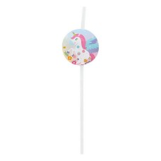 Pajita Multicolor Unicornio 10 Unidades