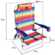 Folding Chair with Cooler Textiline Coral 55 x 24 x 63 cm Multicolour