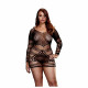 Picardías con Manga Larga de Encaje Talla Grande Baci Lingerie BW3129