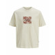 Camiseta de Manga Corta Hombre Jack & Jones JORSPLIT AOP BRANDING TEE 12272993 Beige