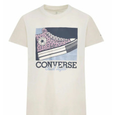 Camiseta de Manga Corta Infantil Converse CNVG FLORAL LEOPARD SNEAKER TE 4CG166 Beige