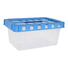 Storage Box with Lid Double Transparent Anthracite (5 L)