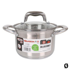 Olla con Tapa de Cristal Quttin Acero
