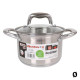 Olla con Tapa de Cristal Quttin Acero