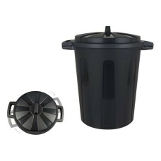 Rubbish Bin Dem Black With lid