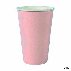 Set de Vasos Algon Desechables Cartón Rosa 7 Piezas 450 ml (16 Unidades)