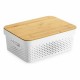 Multi-use Box Confortime White Brown Bamboo Plastic 36 x 26,5 x 13,5 cm (6 Units)