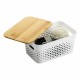 Multi-use Box Confortime White Brown Bamboo Plastic 26,2 x 17,5 x 12,5 cm (8 Units)