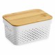 Multi-use Box Confortime White Brown Bamboo Plastic 26,2 x 17,5 x 12,5 cm (8 Units)