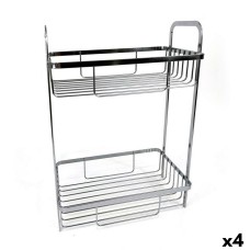 Bathroom Shelves Confortime Chromed Silver 29 x 18 x 39 cm (4 Units)