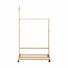 Coat Stand with Wheels Confortime Natural Bamboo 100 x 35 x 170 cm