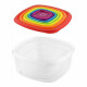 Set de Fiambreras Privilege Multicolor Apilable Cuadrado 7 Piezas (12 Unidades)