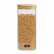 Food Preservation Container Quttin Bamboo Borosilicate Glass 1 L (12 Units)