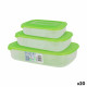 Set de 3 Fiambreras Tontarelli Family Verde Rectangular 29,6 x 19,8 x 7,7 cm (20 Unidades)