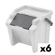 Cubo de Basura para Reciclaje Tontarelli Moda Blanco Apilable 28 L (6 Unidades)