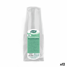 Set de vasos reutilizables Algon 1 L Transparente 12 Unidades (25 Piezas)