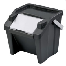 Cubo de Basura para Reciclaje Tontarelli Moda Blanco Negro Apilable 28 L