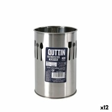 Bote para Utensilios de Cocina Quttin Plateado Acero Inoxidable 10 x 15 x 10 cm (12 Unidades)