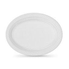 Set de platos reutilizables Algon Blanco 27 x 21 cm Plástico Ovalado 6 Unidades